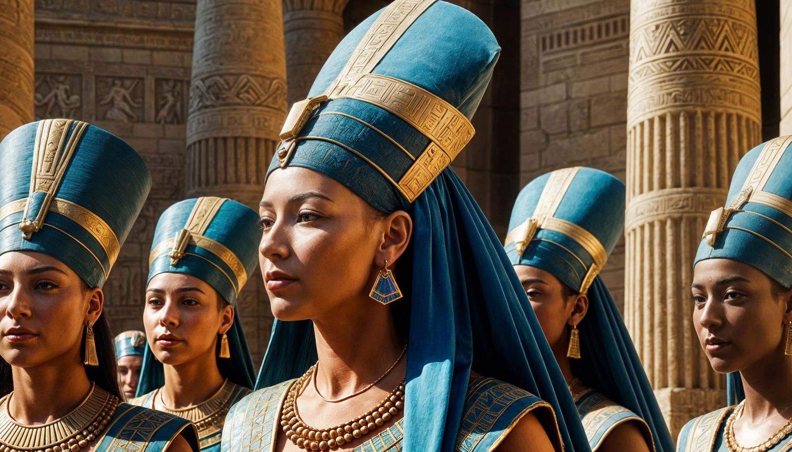Hatshepsut in Royal Garden: Photorealistic Cinematic Portrai...
