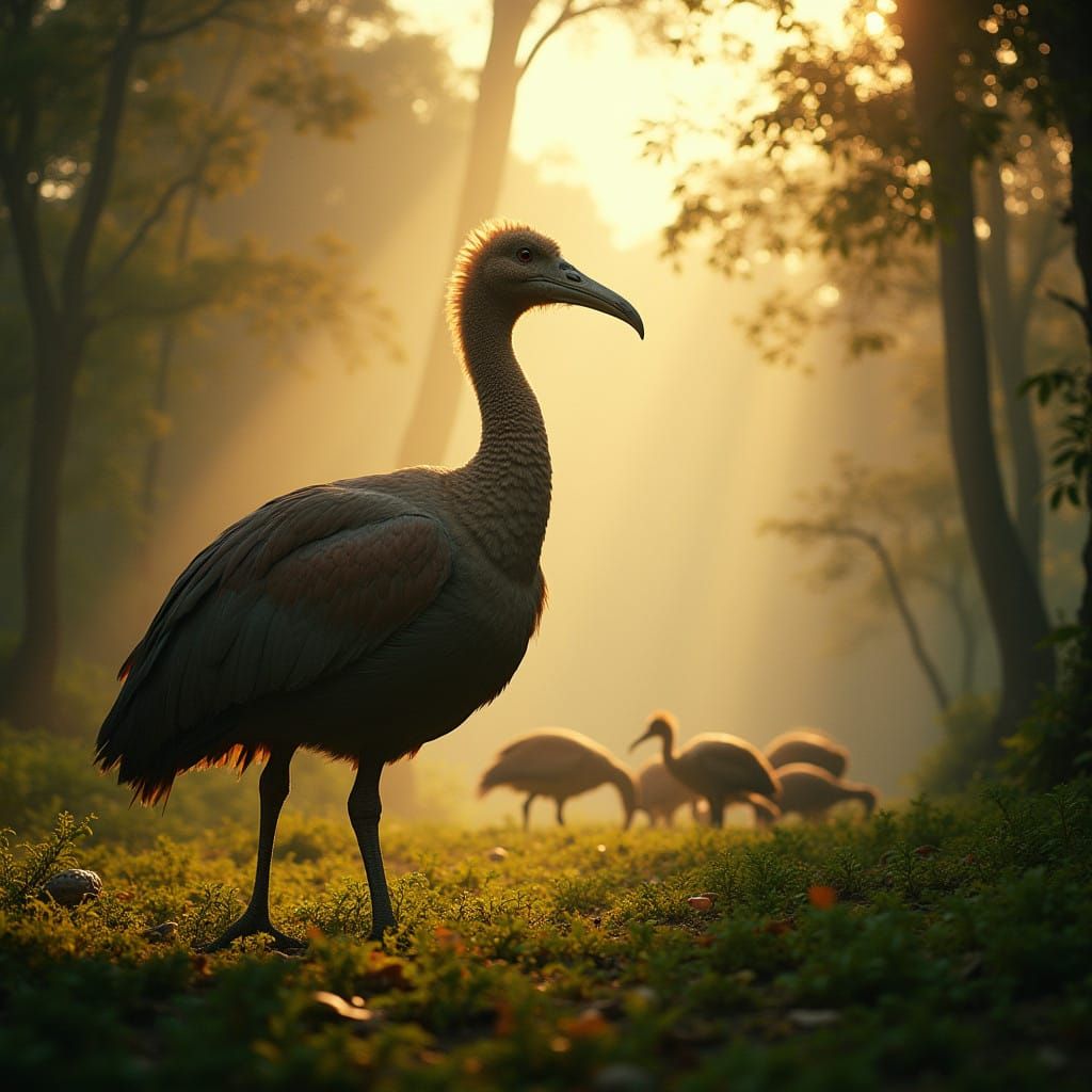 Regal Dodo in Vibrant Forest Clearing