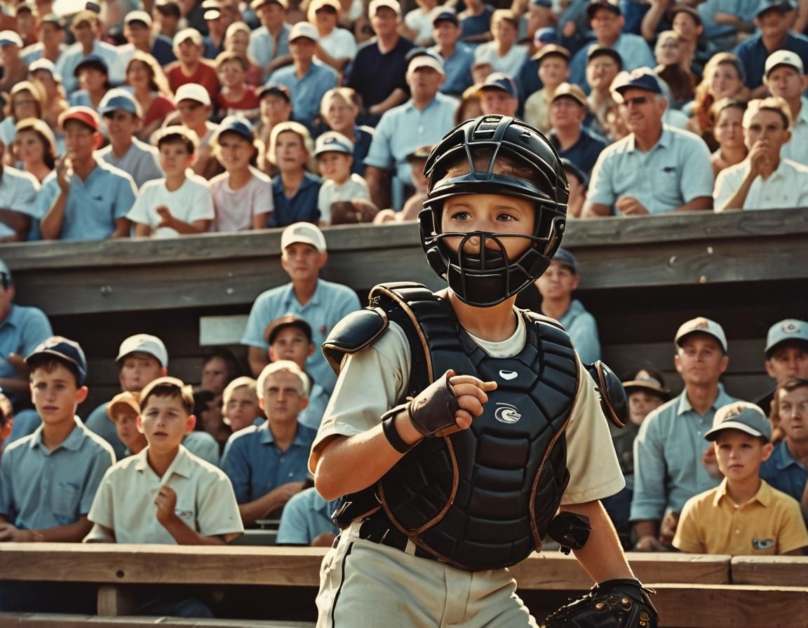 Little League Catcher in Rockwell Style