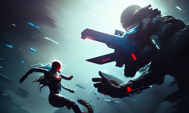 Surprise Ninja Attack: Hyperrealistic Digital Illustration