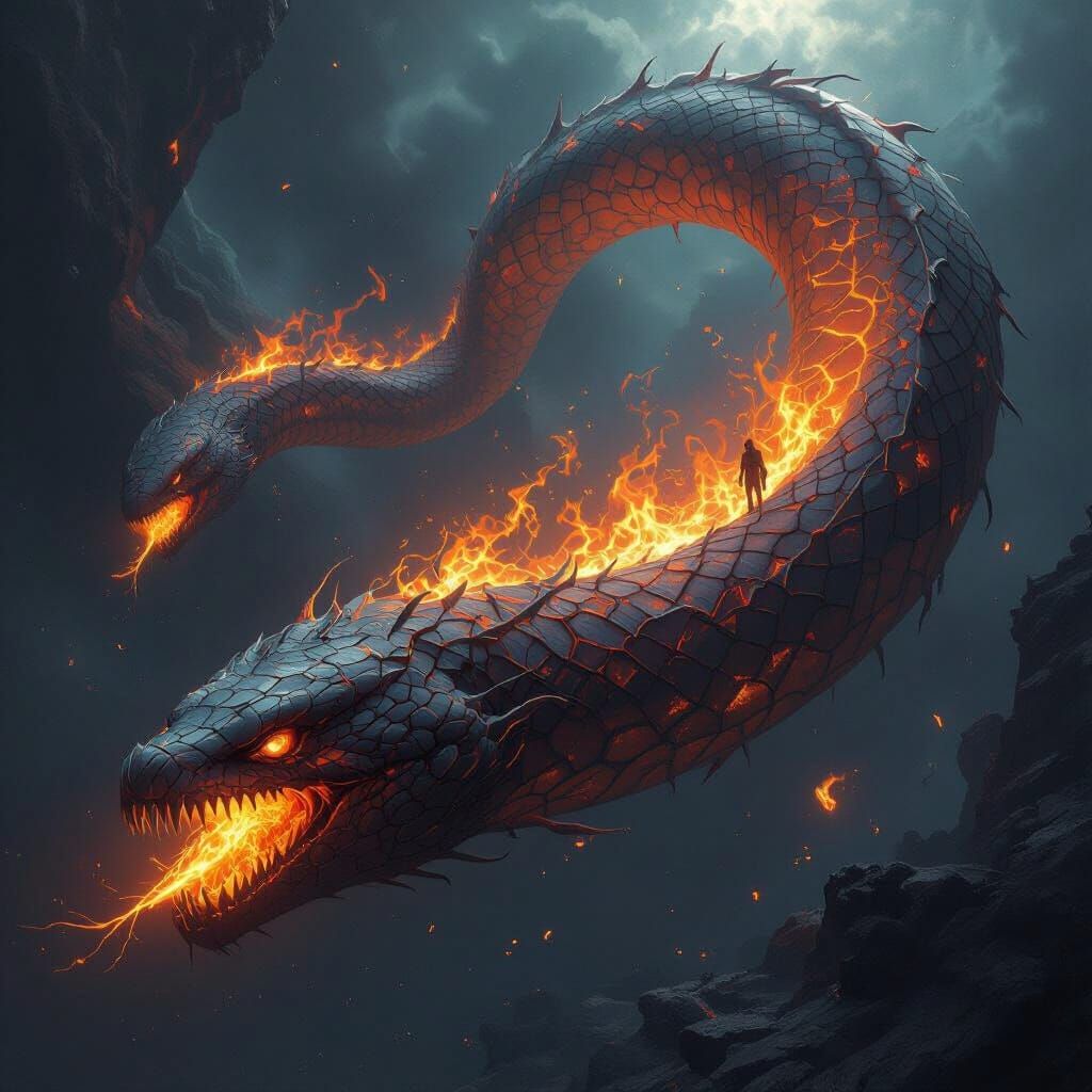 Ember-Scaled Serpents Swimming Through Solar Flares