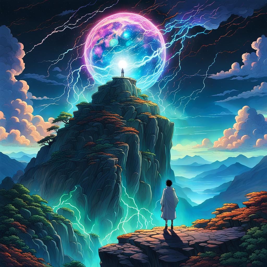 Otherworldly Being on Cosmic Cliff, Anime Style