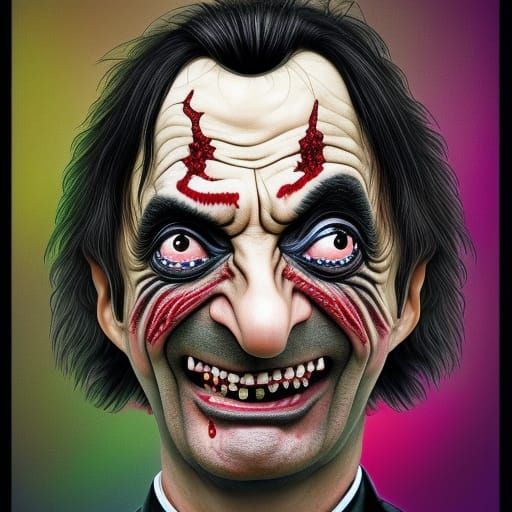 Mr. Bean as Alice Cooper: Photorealistic Horror