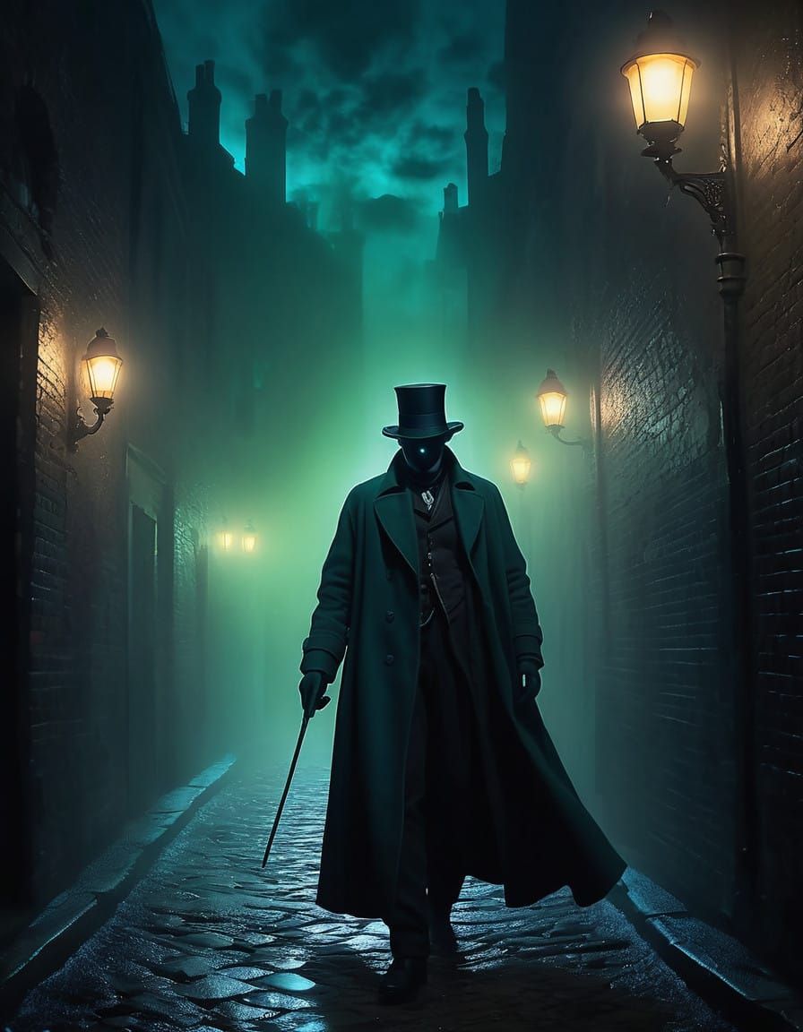 Mysterious Figure in a Fog-Shrouded Alleyway