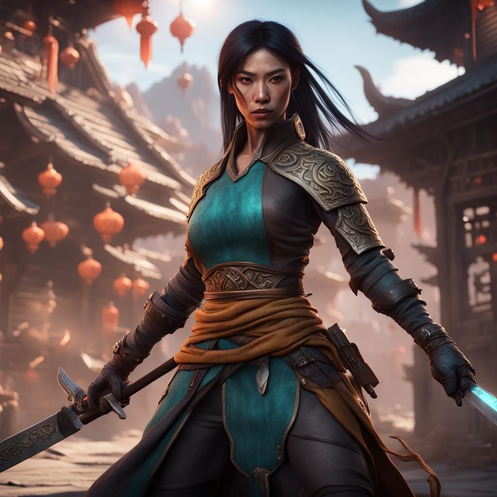 Asian-Inspired Soulknife Rogue in Detailed Matte Painting