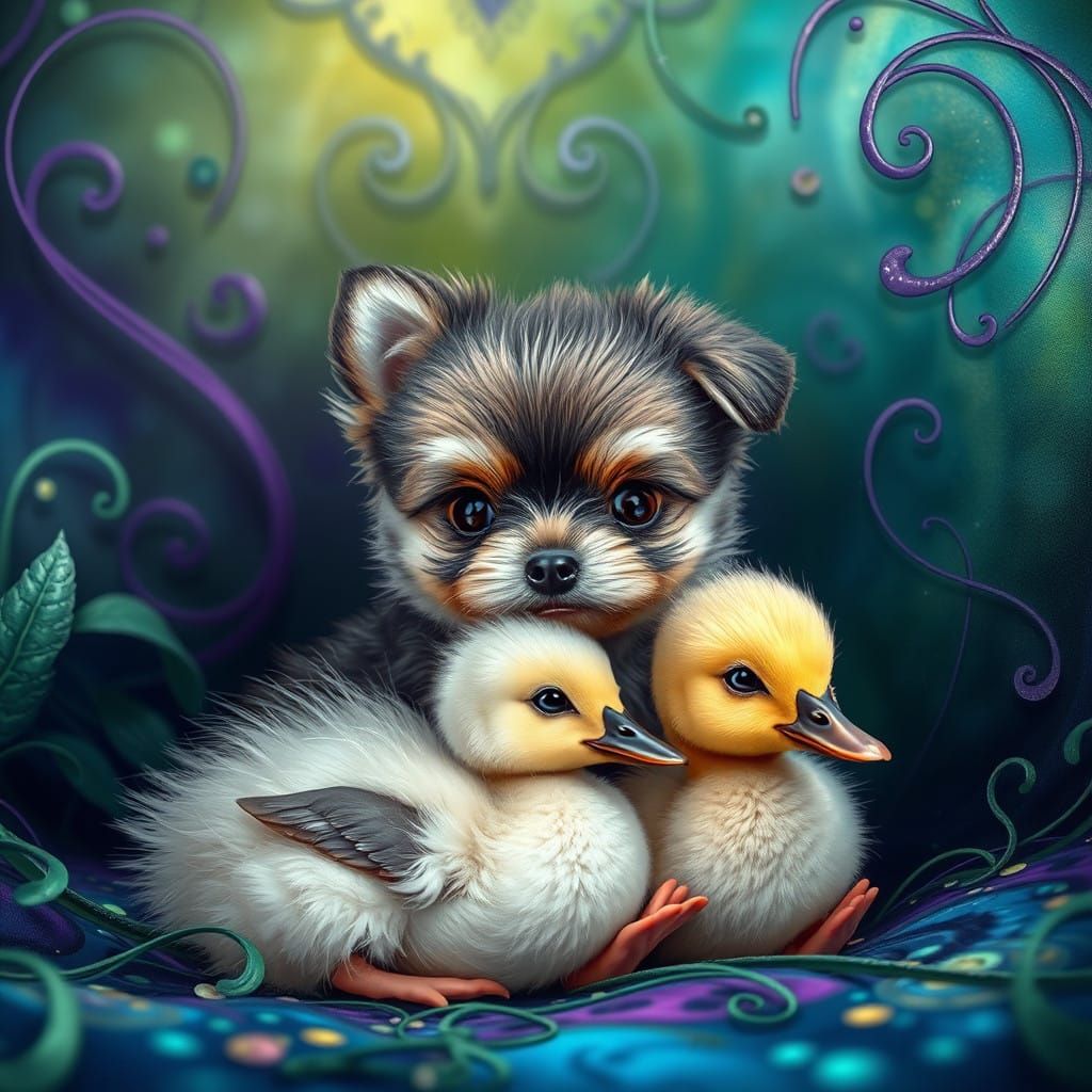 Adorable Morkie Puppy Befriends a Quacking Duckling in Whims...