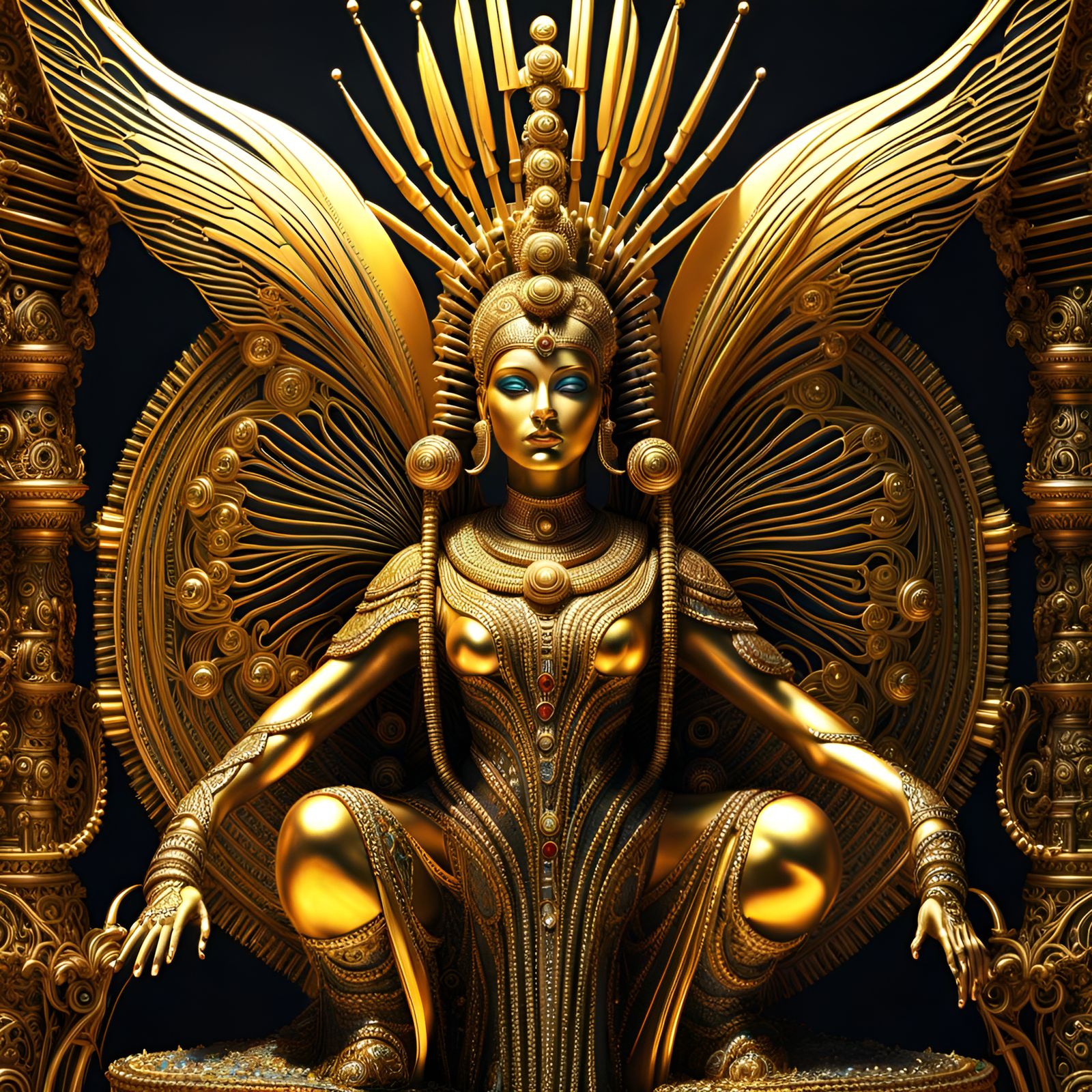 Golden Bee Queen Mandelbrot Visualization: Psychedelic Art