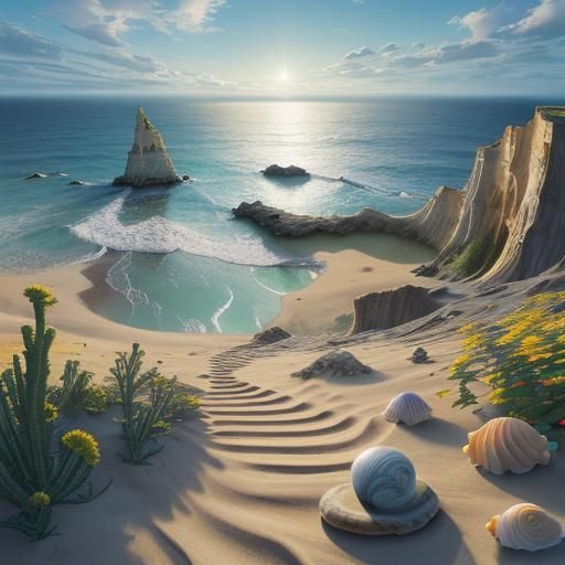 Photorealistic Many Worlds Scene with Spiral Galaxies