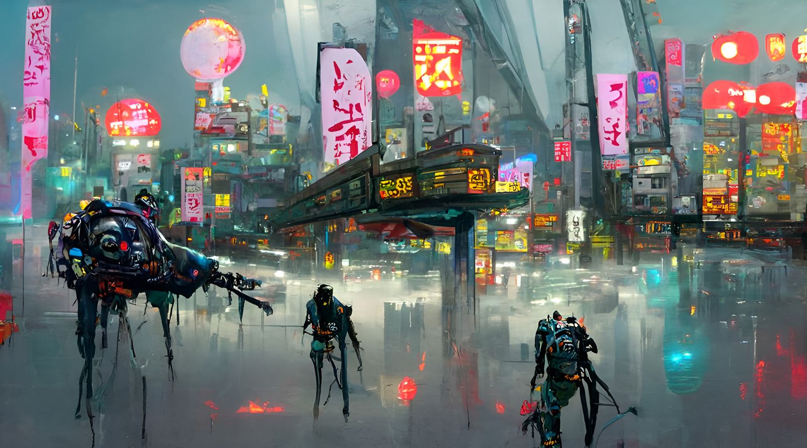 Cyberpunk Japan Scene by Alejandro Burdisio