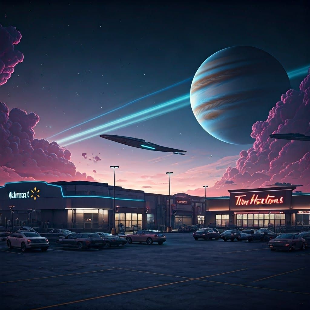 Otherworldly Walmart and Tim Hortons on Jupiter's Moon