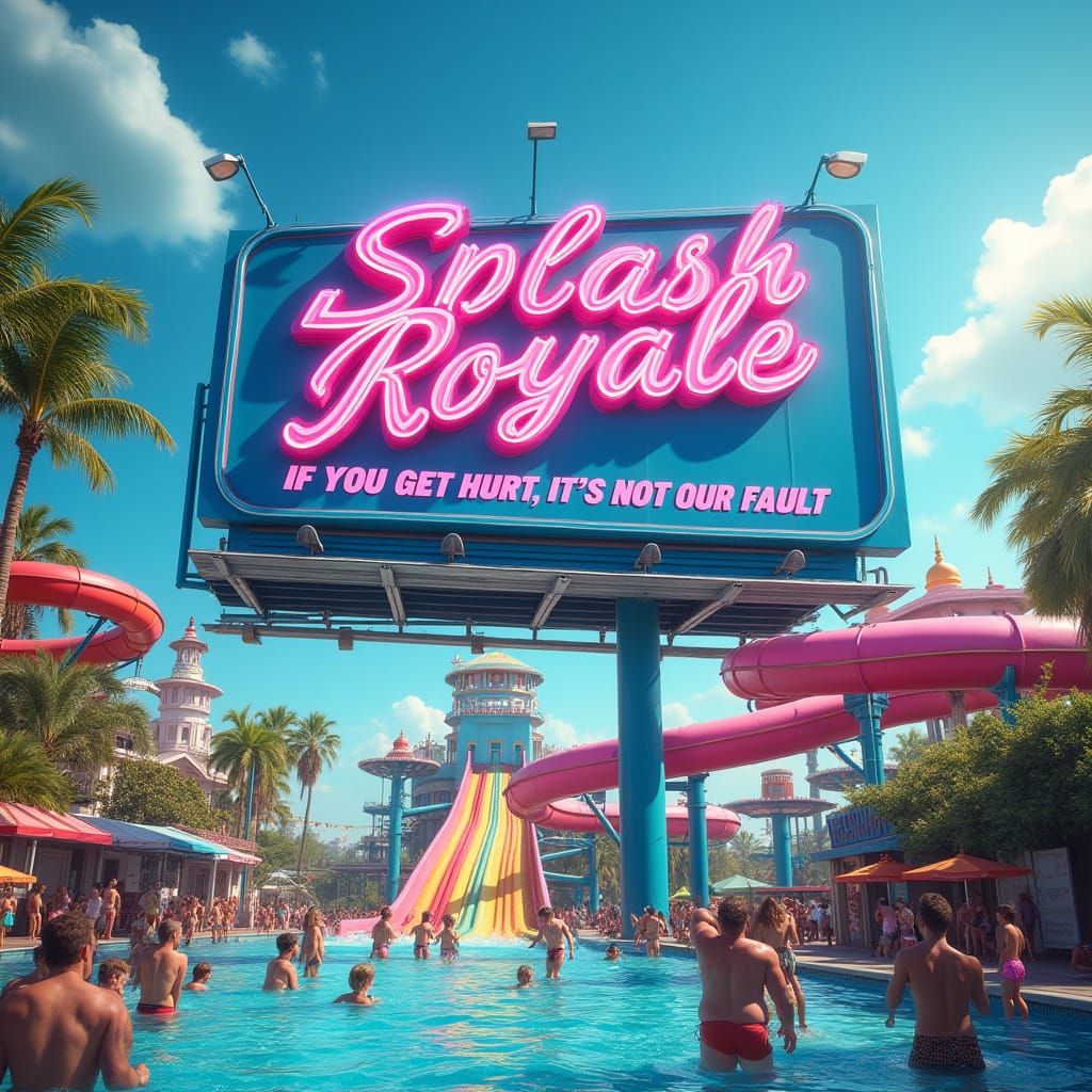 Splash Royale Billboard in Futuristic Water Park