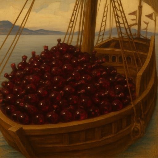 Ship Overflowing with Red Tintol Wine