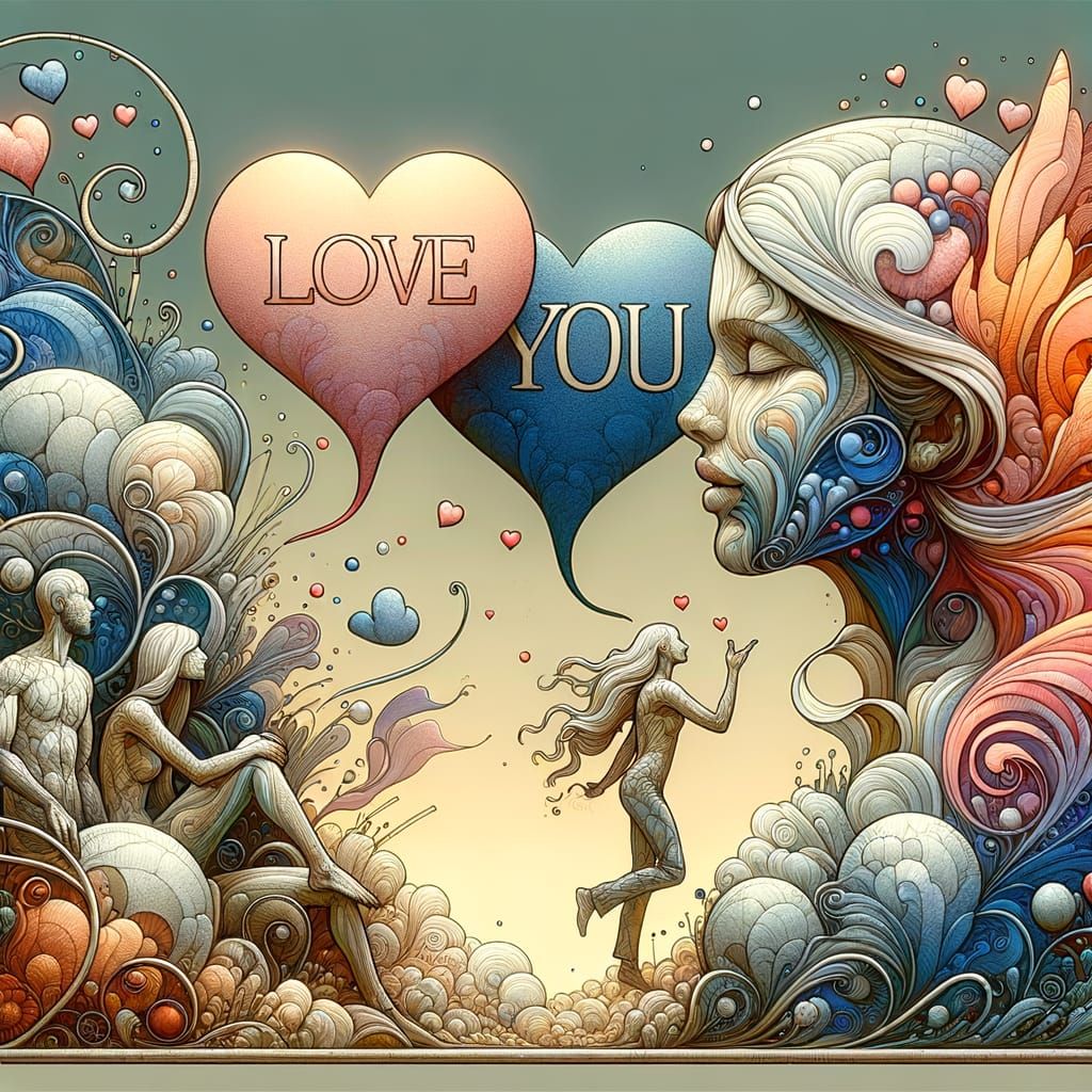 Romantic Couple in Whimsical, Storybook Style