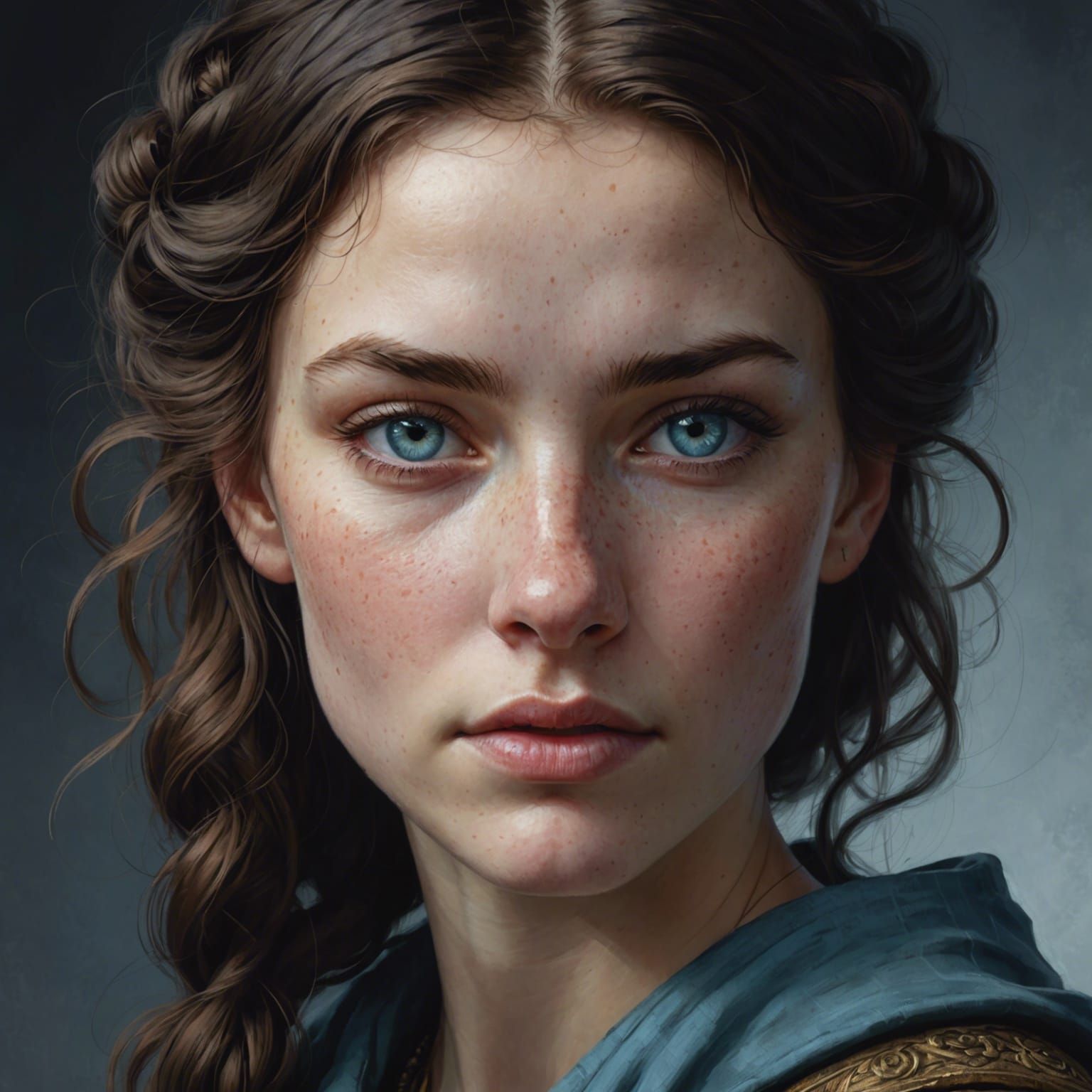 Lion-Eyed Woman: Rembrandt-Inspired Oil Painting