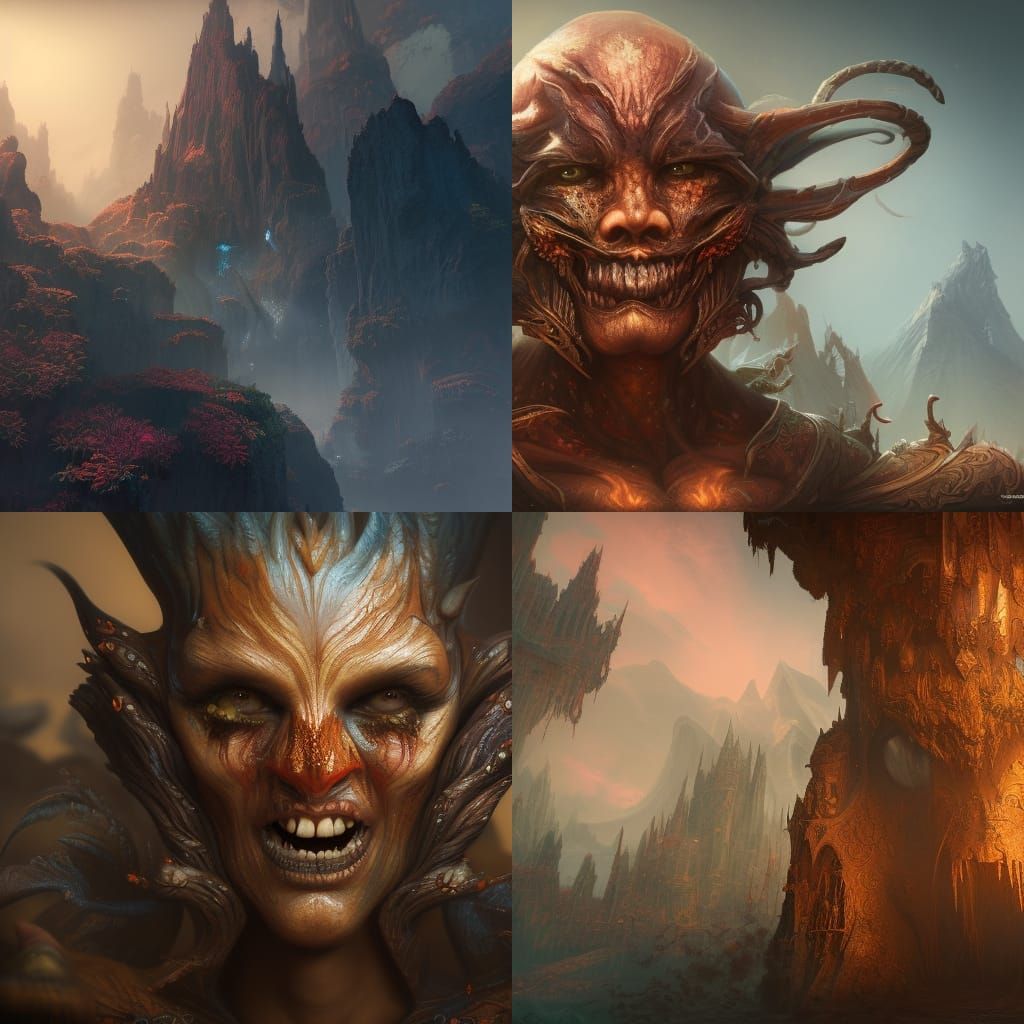 Detailed Ugly Face in Matte Painting Style