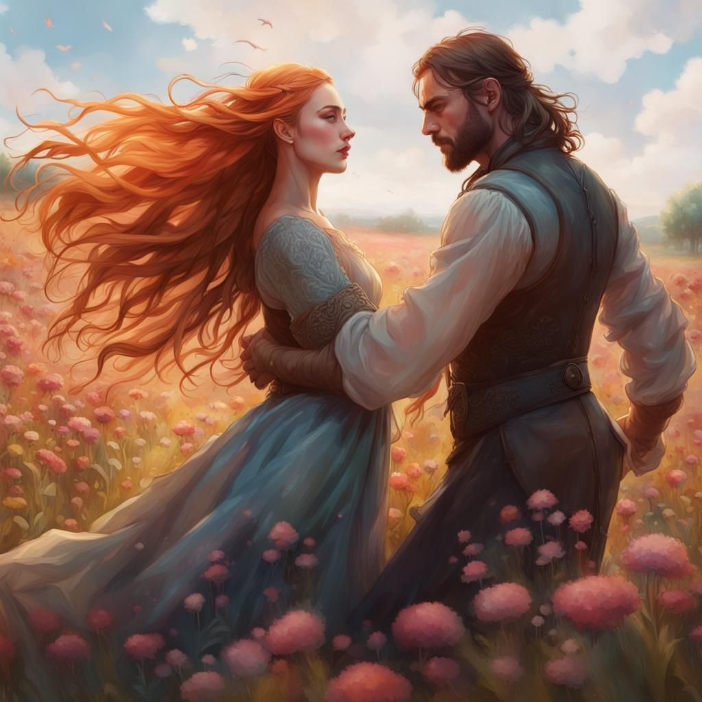 Sansa and Sandor Dancing in Flowerfields