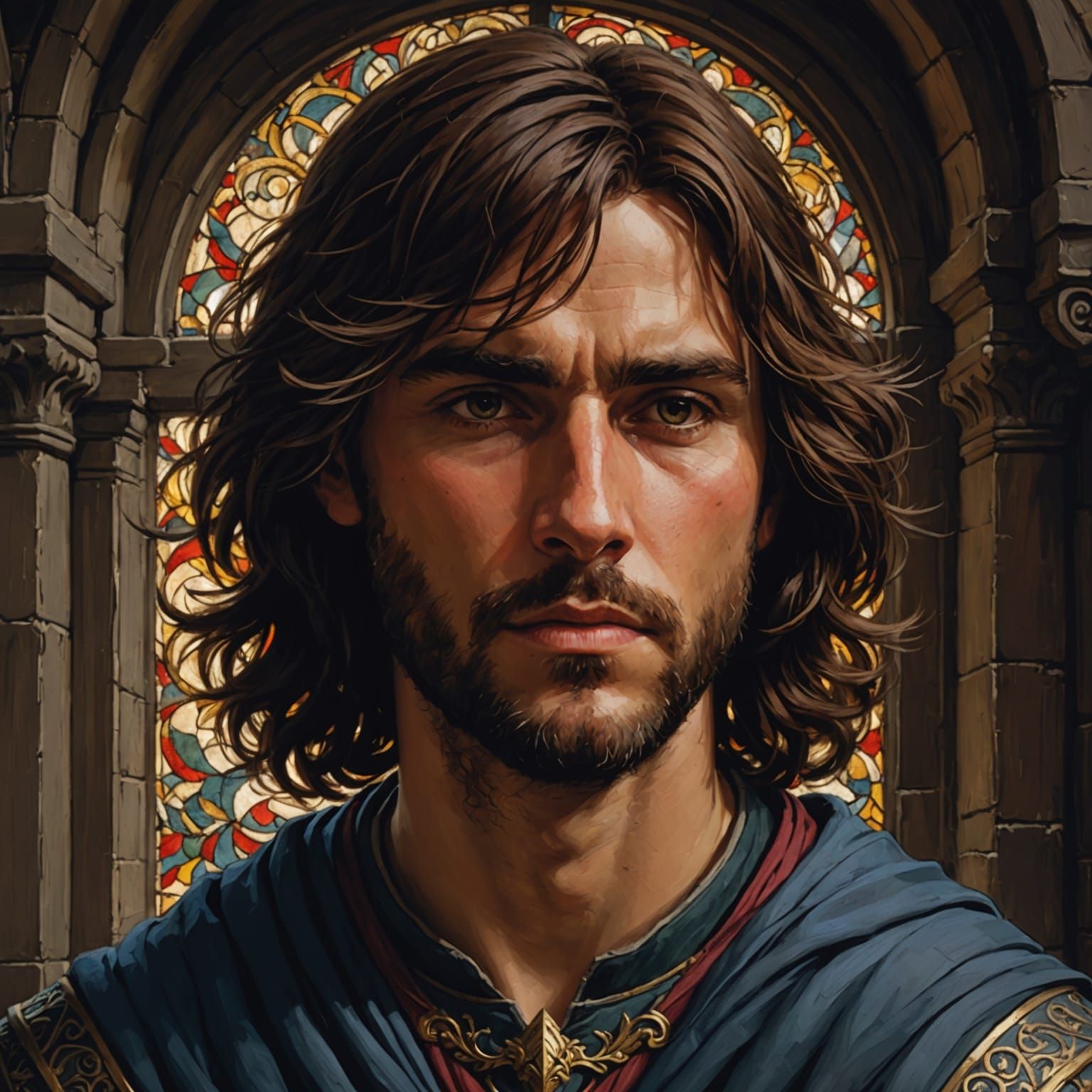 Medieval Lord in Chiaroscuro Style