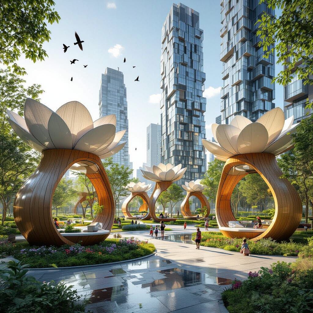 Futuristic Organic Urban Green Park