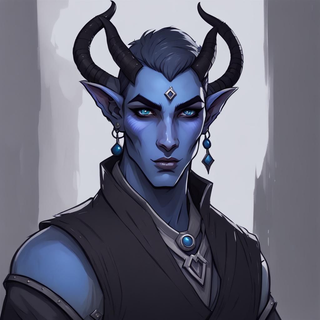 Drow Tiefling Bard with Piercing