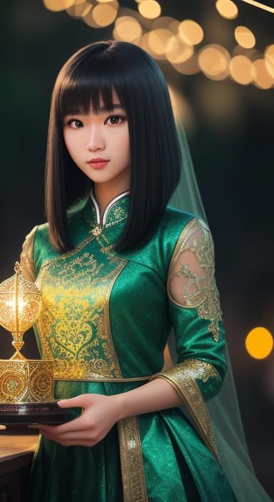 cartoon style, photo-realism, intricate stunning highly detailed fantasy of a young girl, Asian teen girl, a student, w...