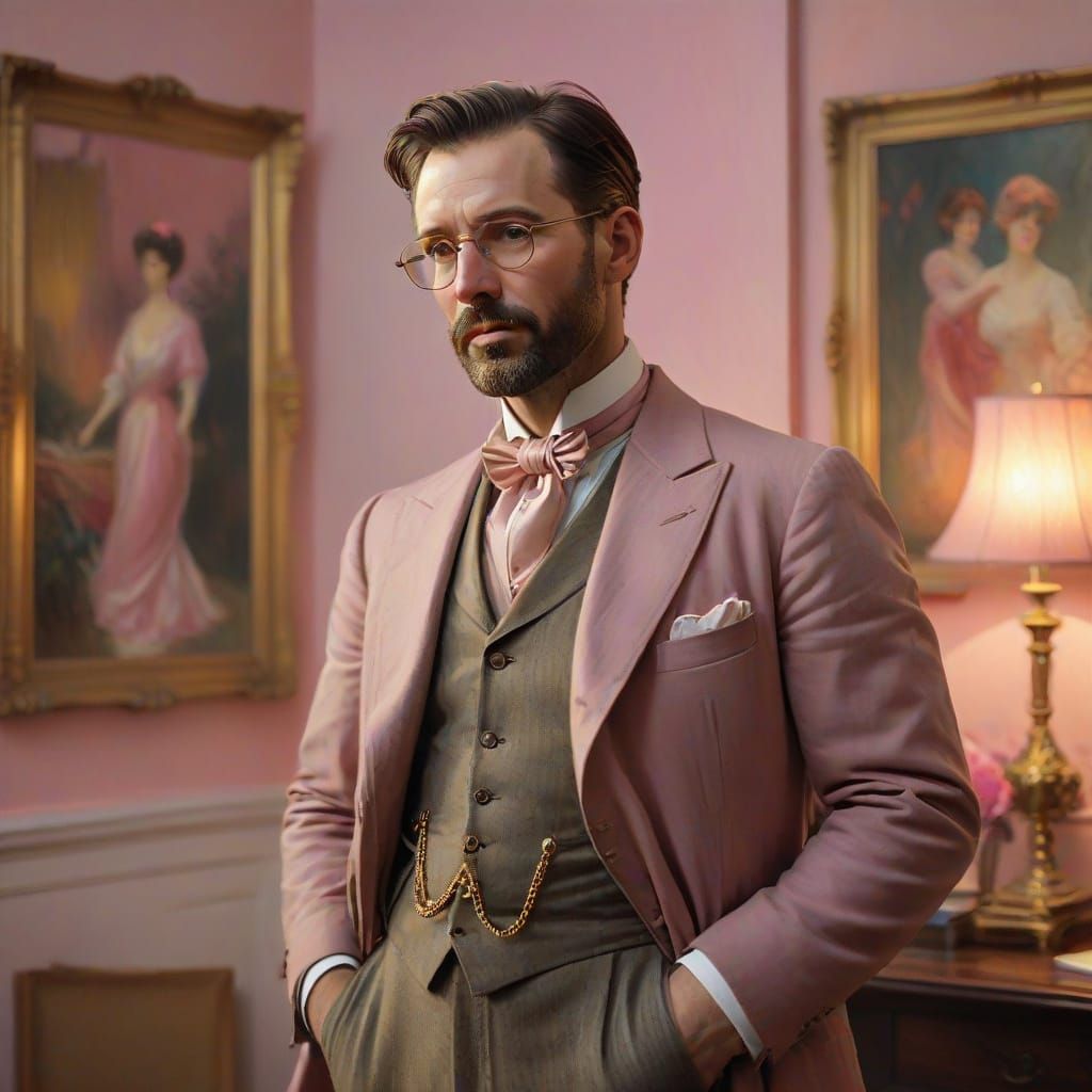 Elegant Gentleman in Whimsical Portrait