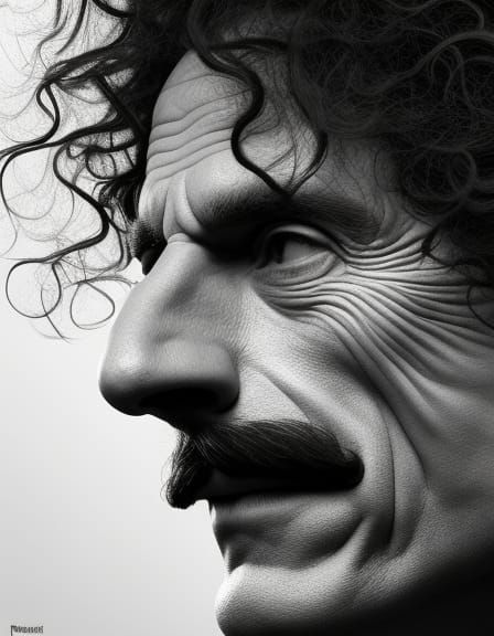 Frank Zappa Portrait in Art Nouveau Style