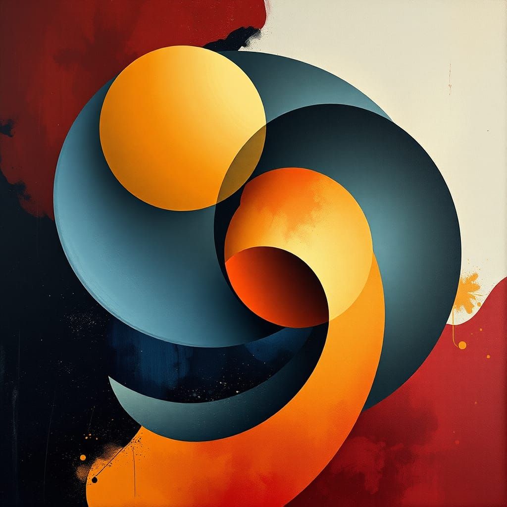 Dynamic Cosmic Orbits in Surreal Abstract Style