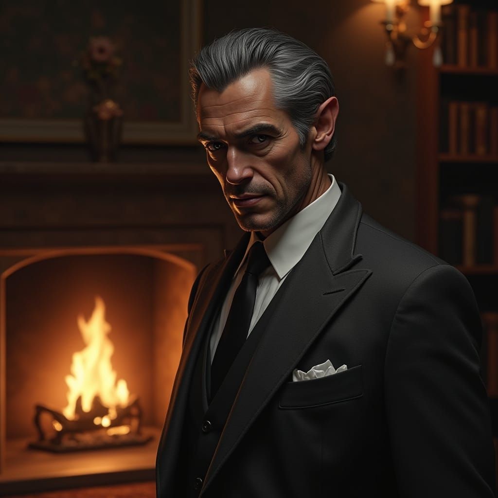 Distinguished Demon of Refinement in Opulent Study