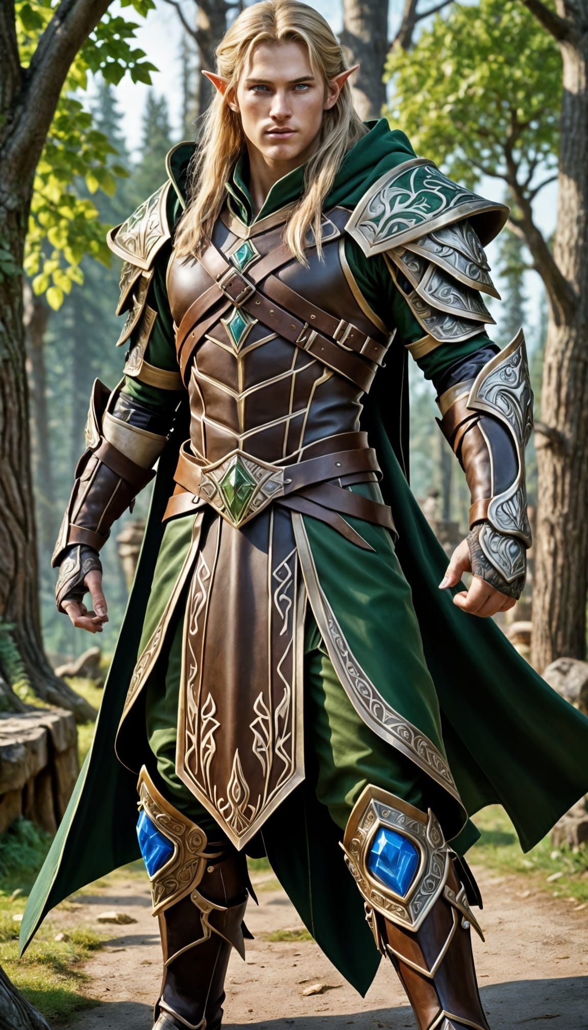 Mighty Wood-Elf Ranger with an Aura of Leadership