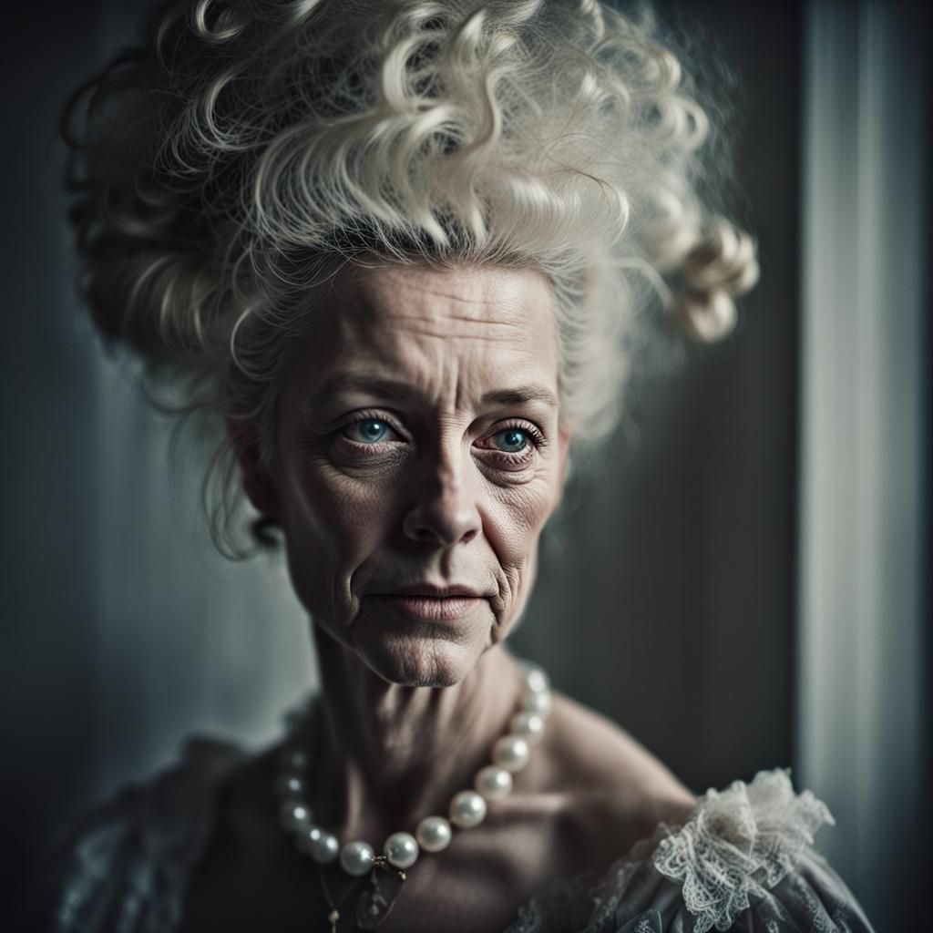 Marie Antoinette Portrait in Hyperrealistic Style