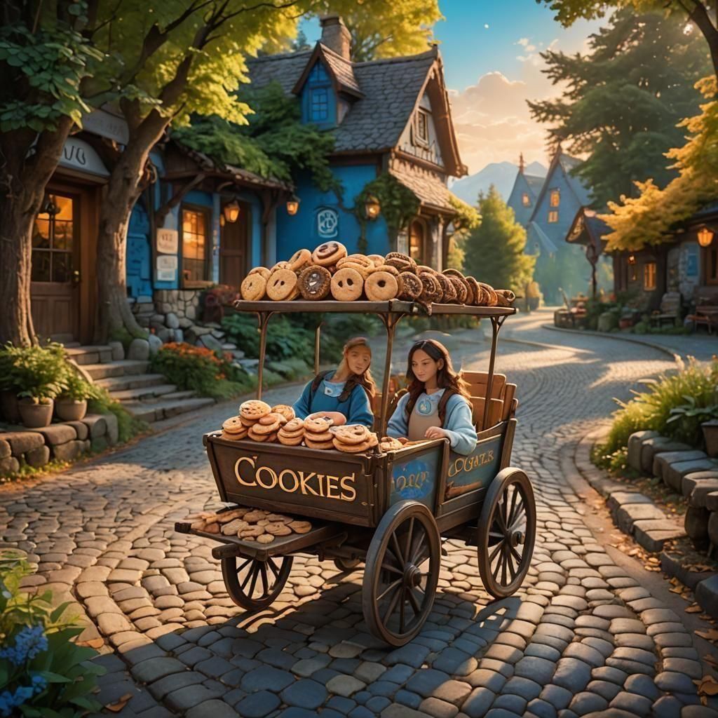 Girls Selling Cookies: Fantasy Concept Art