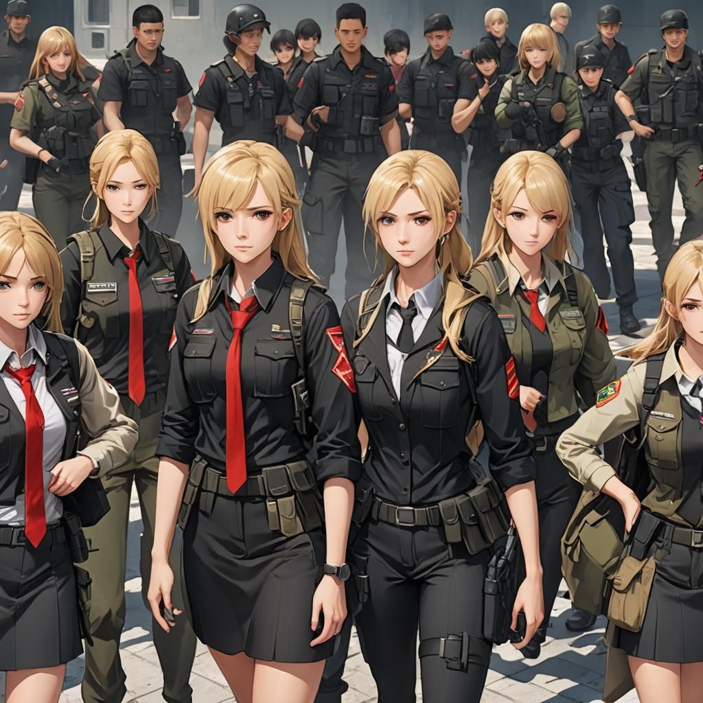 Anime Style Trio in Tactical Gear