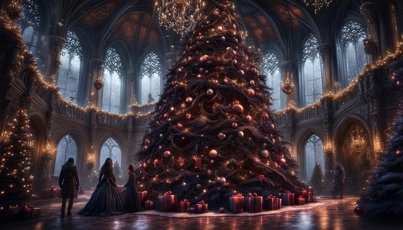 gothic black Christmas tree