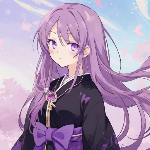 Anime Girl with Purple Eyes, Manga Art