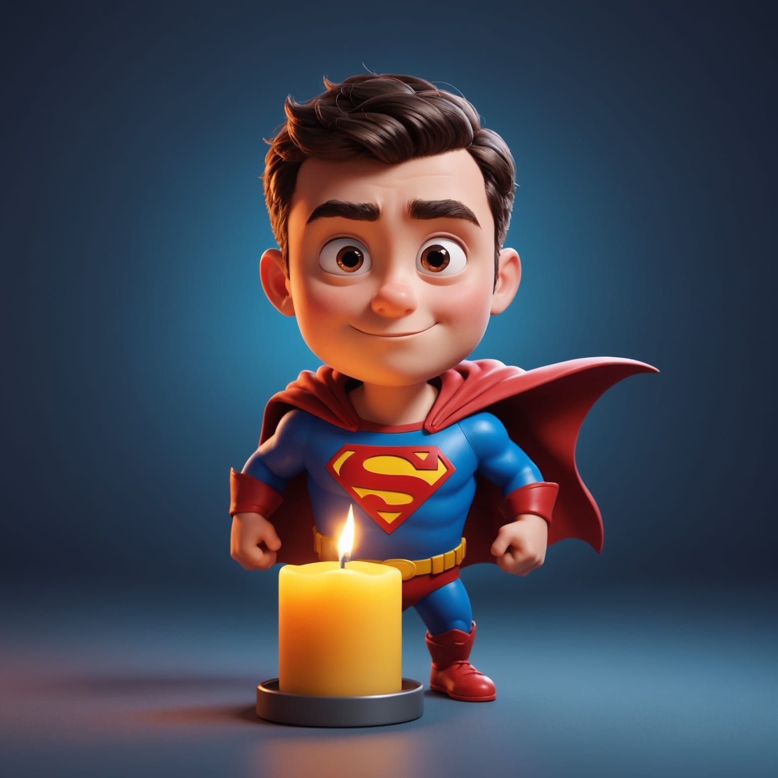 Superhero Illuminated by Radiant Light