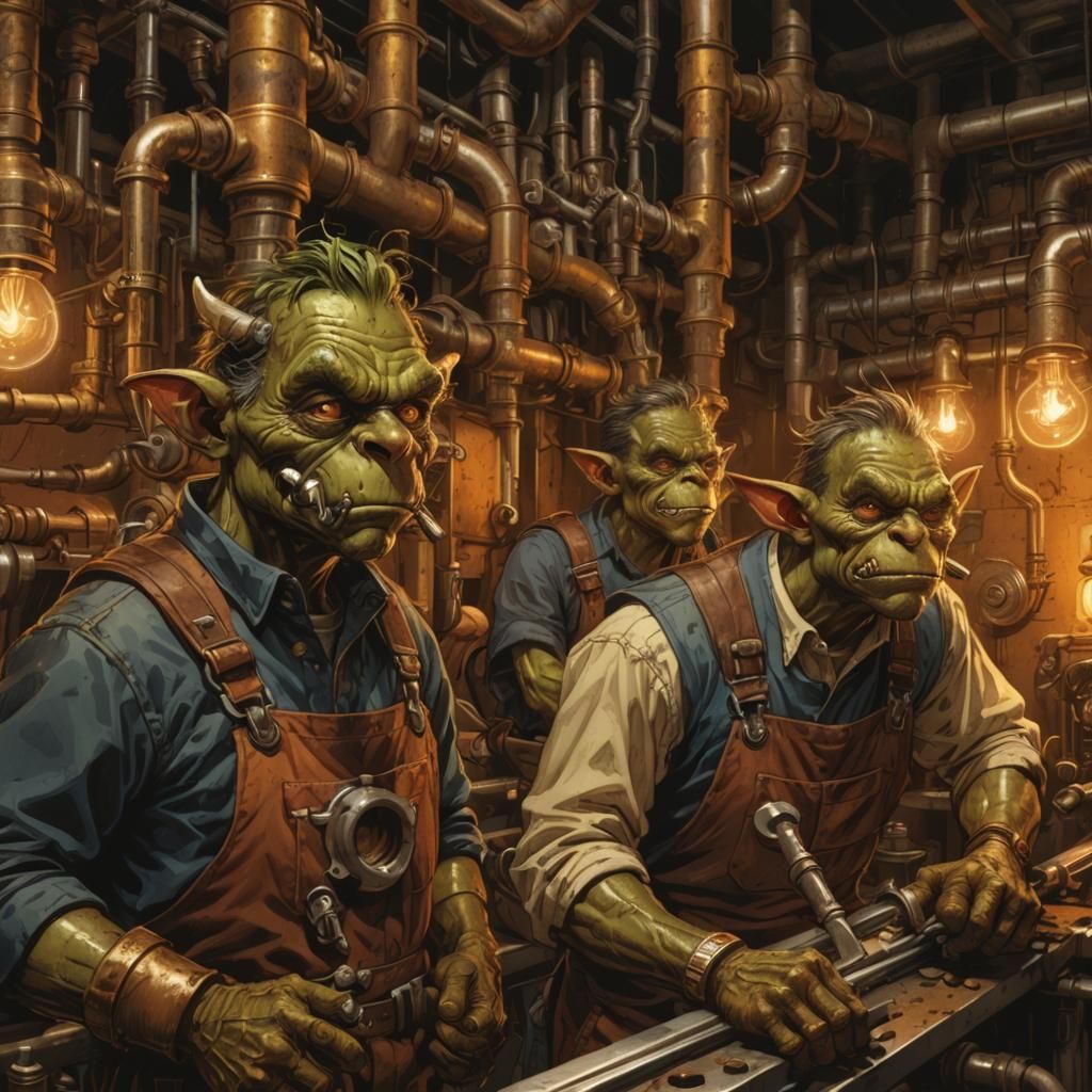 Goblins Plumbing in Comic Book Style