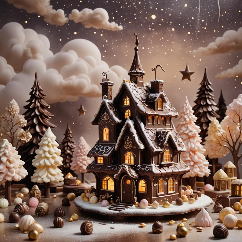 Dreamlike Chocolate House Confectionary Art