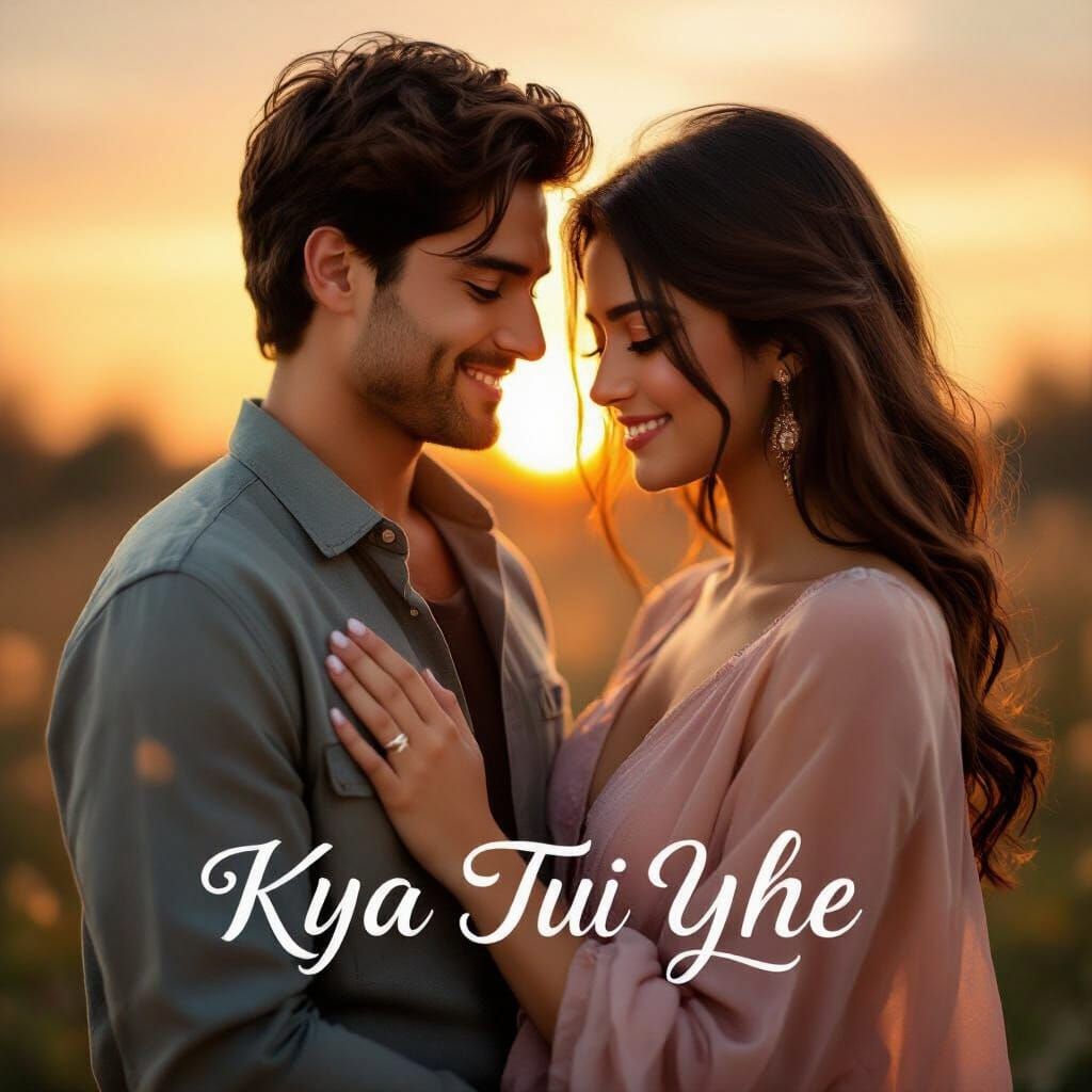 Romantic Couple in Golden Sunset