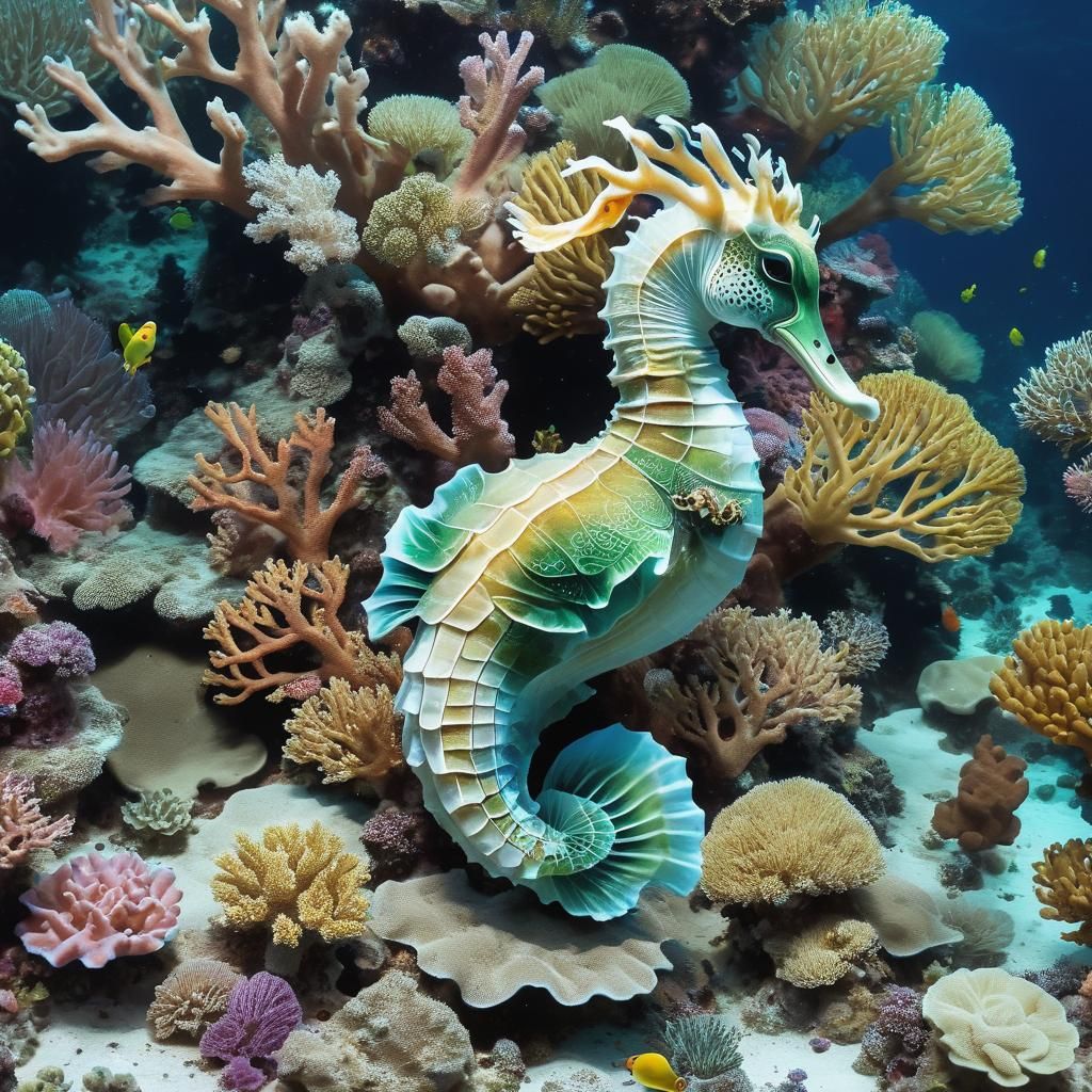 Duck-Seahorse Chimaera in Coral Reef