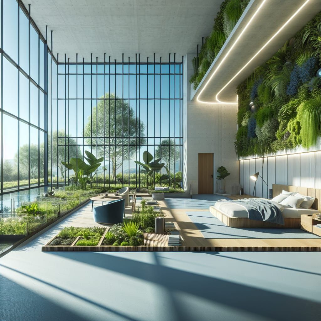 Minimalist Eco Bedroom with Panoramic View