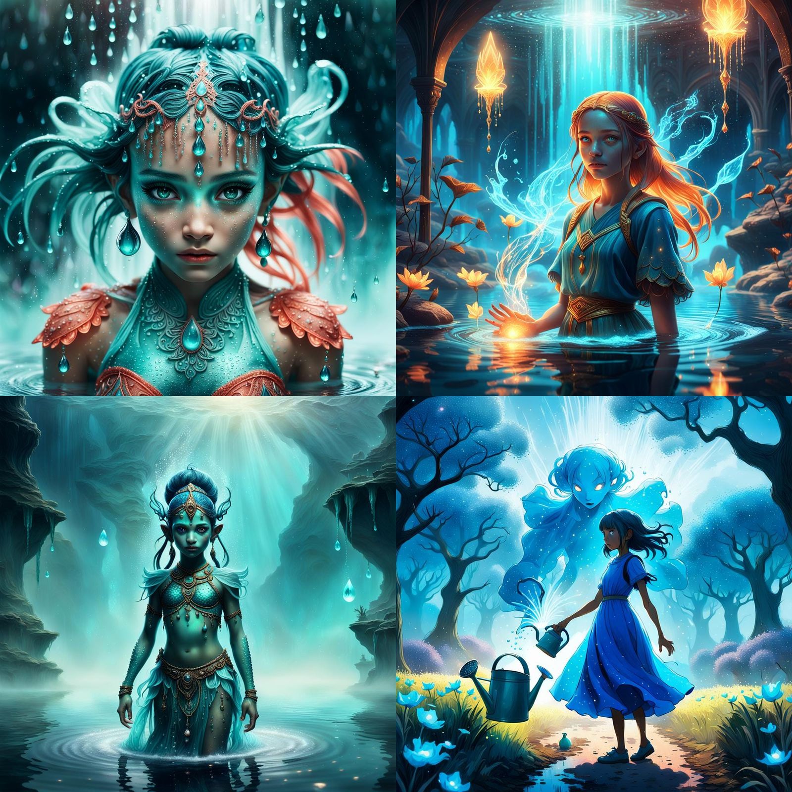 Water Djinn in Disguise: Fantasy Concept Art