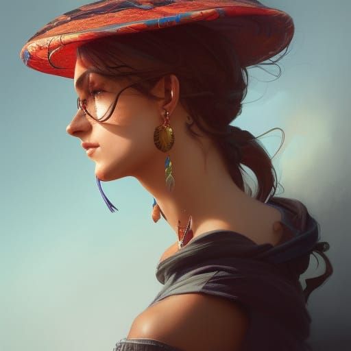 Latina Fashion Portrait in Hyperdetailed Style