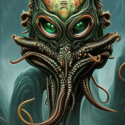 Hyperrealistic Cthulhu Cultists in Digital Painting
