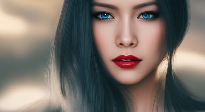 Futuristic AI Asian Beauty in Photorealistic Style