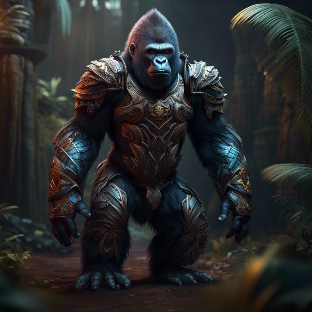 Armored Gorilla Fantasy Concept Art