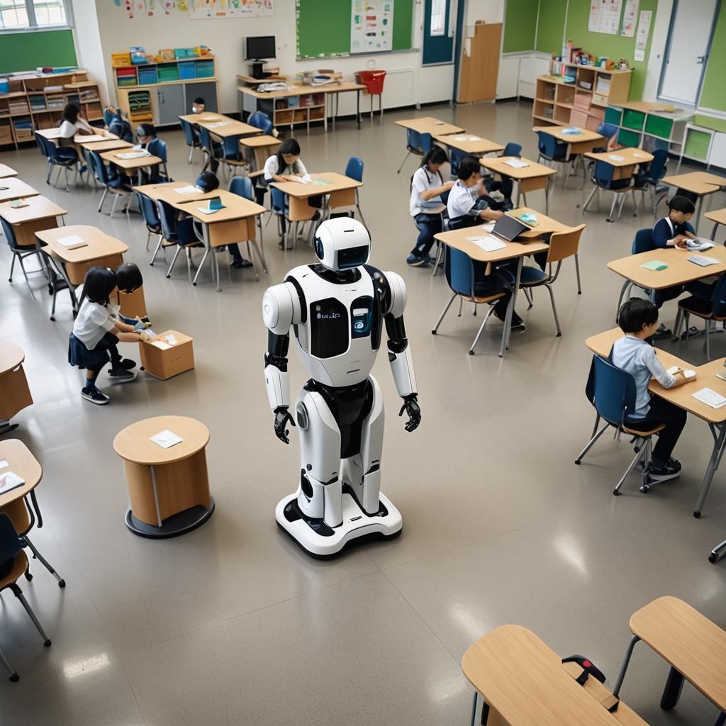Humanoid Cleaning Robot in Classroom Setting