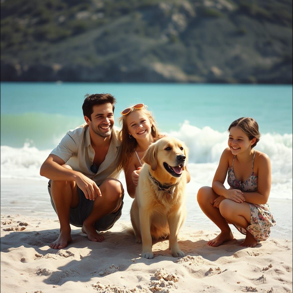 Family Beach Day in Cinematic Style