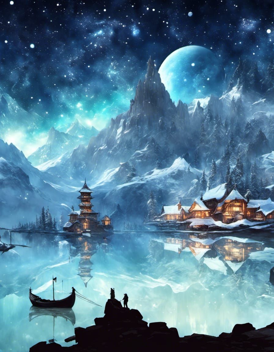 Ethereal Glass City Landscape in Surrealist Style