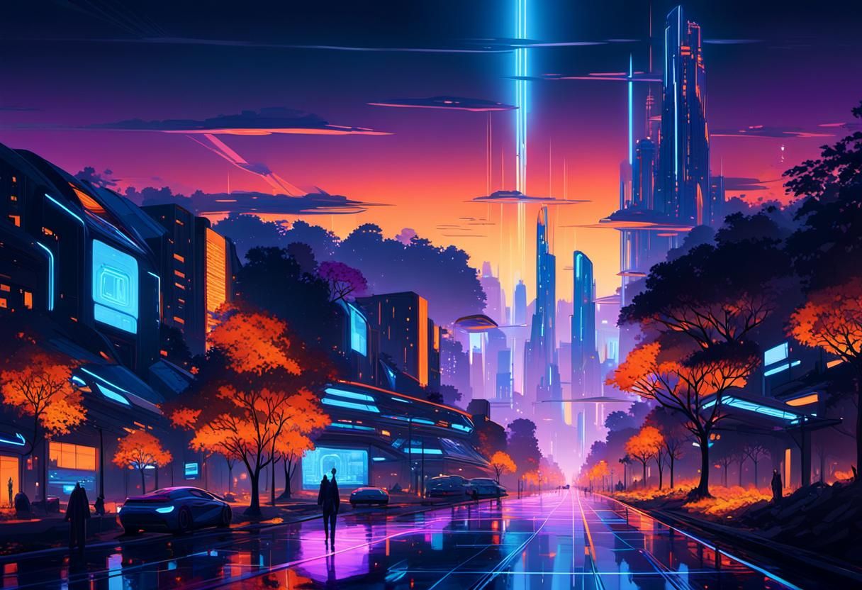 Futuristic Metropolis Concept Art in Unreal Engine 5