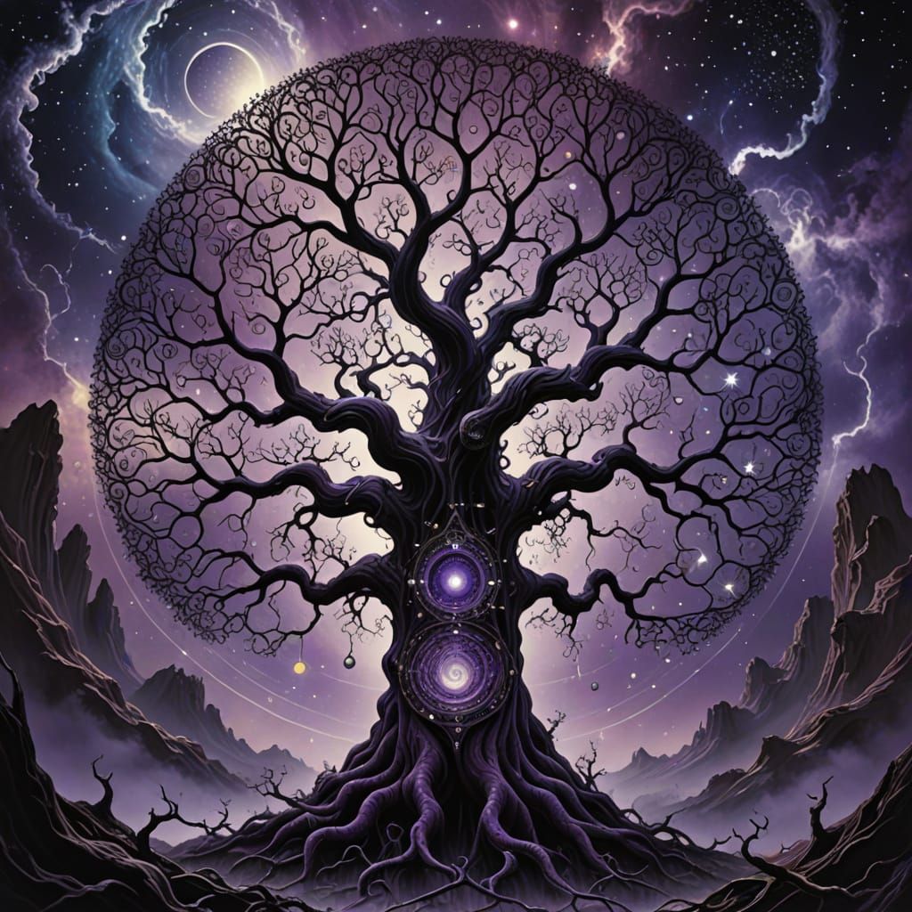 Cosmic Tree of Mind in Surreal Style